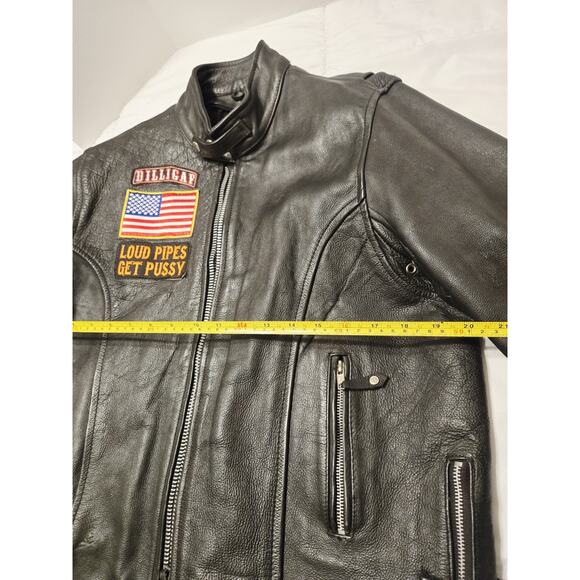 LEATHER CLUB LEATHER JACKET Men Small Byker Motorsports - Picture 11 of 13